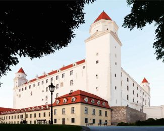 Aesthetic Bratislava Castle Slovakia diamond painting