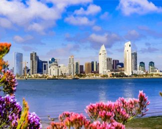 Aesthetic San Diego Skyline Viewpoint Coronado diamond painting