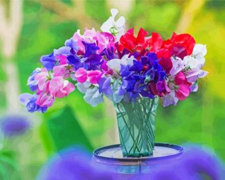 Aesthetic Sweetpea Flowers diamond painting