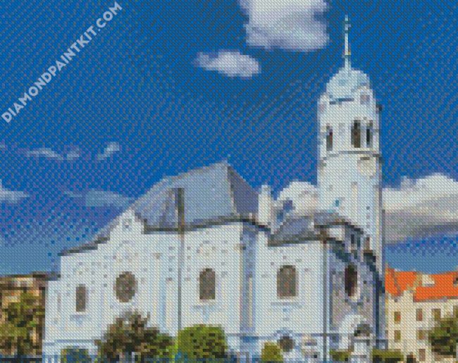 Aesthetic The Blue Church Slovakia diamond painting