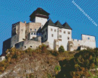 Aesthetic Trencin Castle Slovakia diamond painting