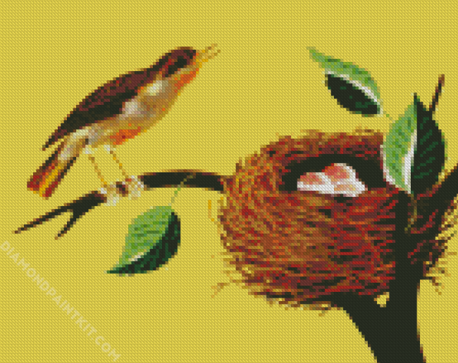 Aesthetic Bird And Nest diamond painting