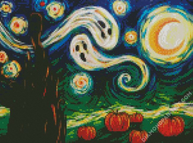 Aesthetic Halloween Starry Night diamond painting