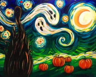 Aesthetic Halloween Starry Night diamond painting