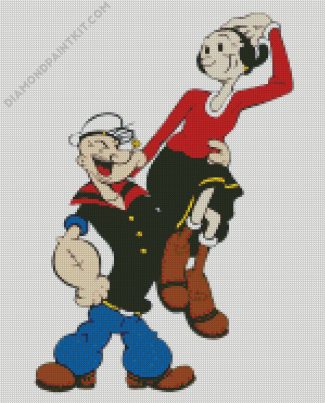 Aesthetic Popeye And Olive diamond painting