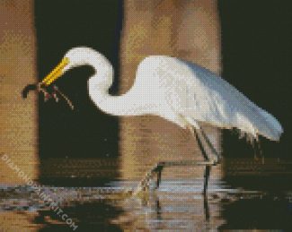 Aesthetic White Egret diamond painting