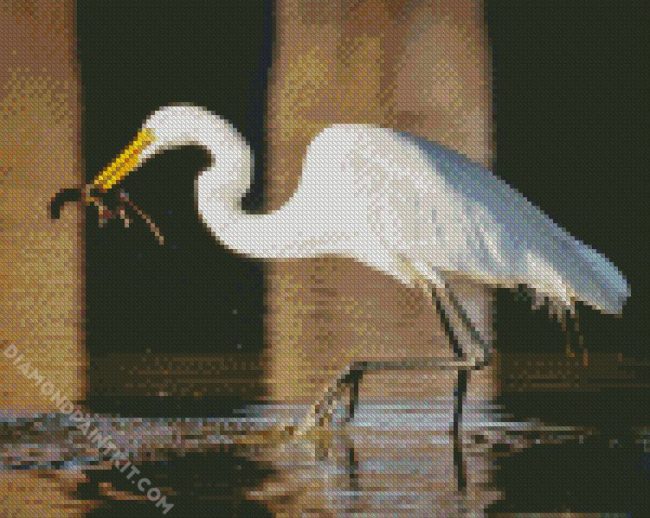 Aesthetic White Egret diamond painting