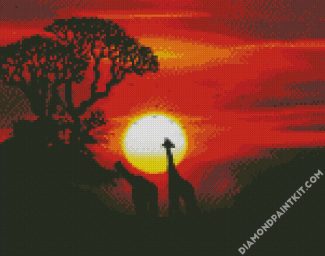 African Animals Sunset diamond painting