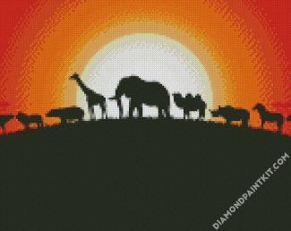 Animals Silhouette Illustration diamond painting