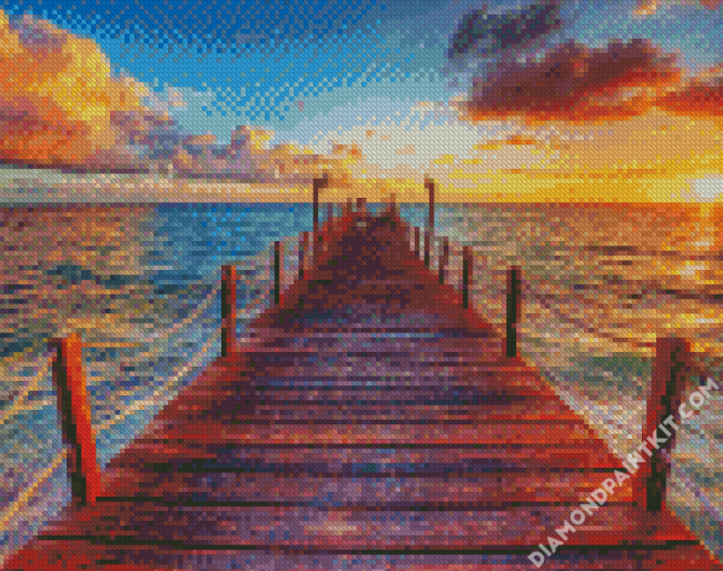 Beach Bridge diamond painting