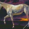 Bierstadt White Horse And Sunset diamond painting