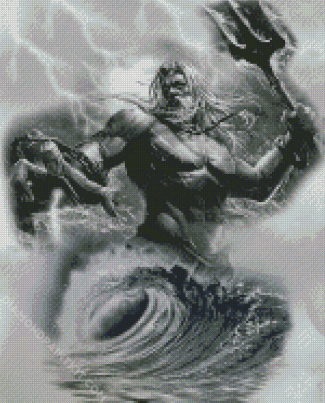 Black And White Zeus diamond painting