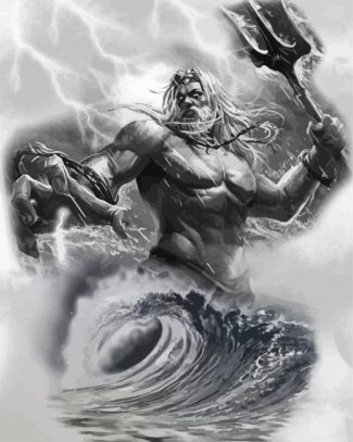 Black And White Zeus diamond painting