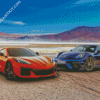 Blue And Orange Chevrolet Corvette diamond painting