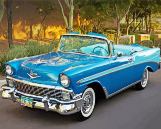 Blue Vintage Car diamond painting