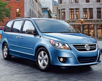 Blue Volkswagen Routan diamond painting