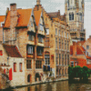 Bruges Belgium Old Buildings diamond painting