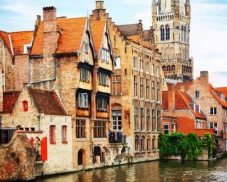 Bruges Belgium Old Buildings diamond painting