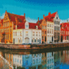 Bruges Houses Reflection diamond painting