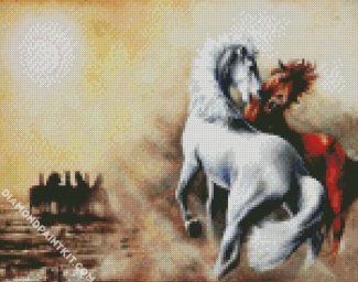 Brumby Fighting Art diamond painting