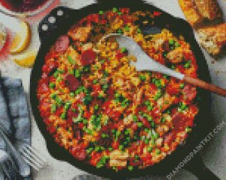 Chicken And Chorizo Paella diamond painting