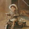 Child Playing With Tricycle diamond painting