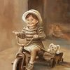 Child Playing With Tricycle diamond painting