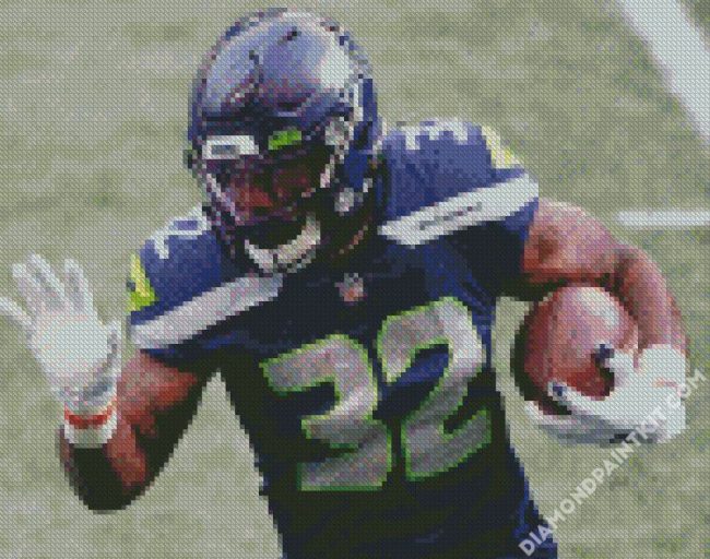 Chris Carson Seahawks Player diamond painting