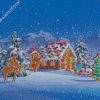 Christmas Snowy Gingerbread House diamond painting