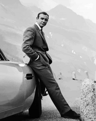 Classy Black And White Sean Connery James Bond diamond painting