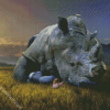 Crying Rhinoceros diamond painting