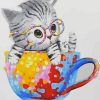 Cute Cat In A Teacup diamond painting