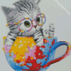 Cute Cat In A Teacup diamond painting