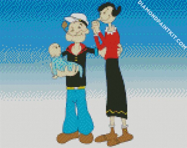 Cute Popeye And Olive diamond painting