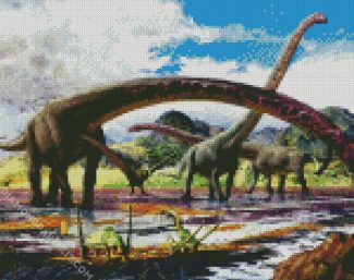 Diplodocus Dinosaurs diamond painting