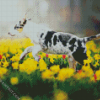 Dog In Flowers diamond painting