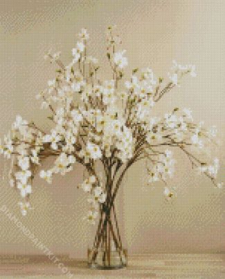 Dogwood In Glass Vase diamond painting