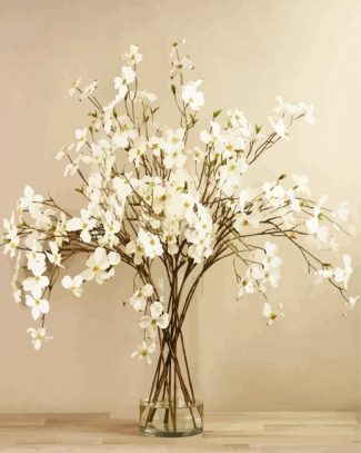 Dogwood In Glass Vase diamond painting