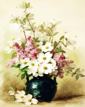 Dogwood And Lilacs Vase diamond painting