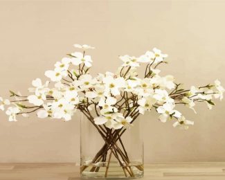 Dogwood Glass Vase diamond painting