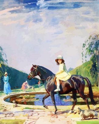 Equestrian Little Girl diamond painting