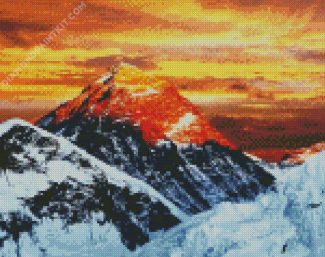 Everest Mountain At Sunset diamond painting