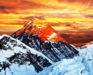 Everest Mountain At Sunset diamond painting