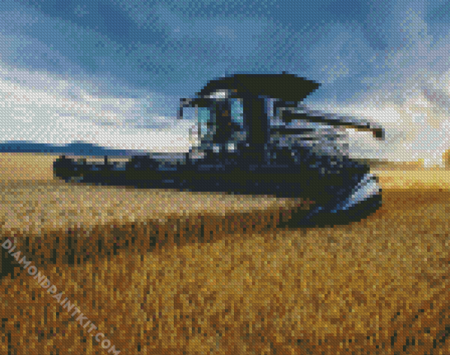 Farming Combine Harvester diamond painting