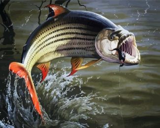 Fishing Tigerfish Art diamond painting