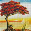 Flamboyan Tree Art diamond painting