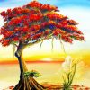 Flamboyan Tree Art diamond painting