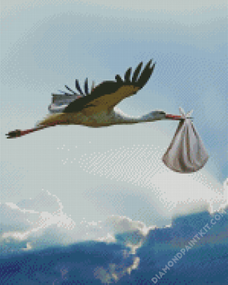 Flying Stork diamond painting