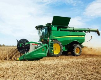 Green Combine Harvester diamond painting