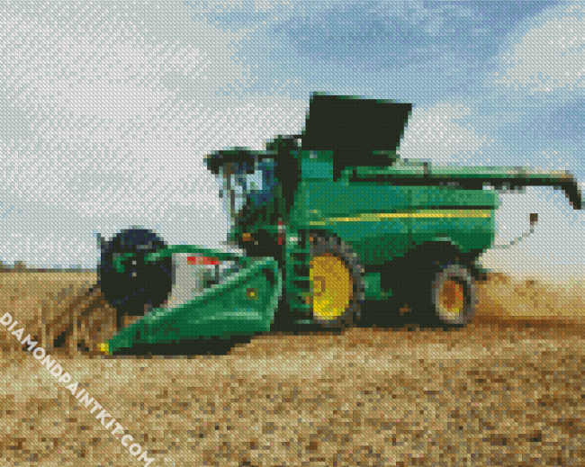 Green Combine Harvester diamond painting